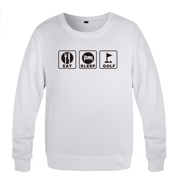 

new crive men's round neck swer eat sleep golf funny, Black