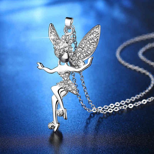 

junyi's -selling girl's necklace with fairy angel pendant on valentine's day, Silver
