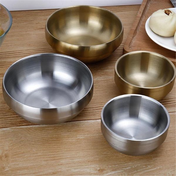 

bowls stainless steel heat insulated round rice soup bowl kitchen dining tableware