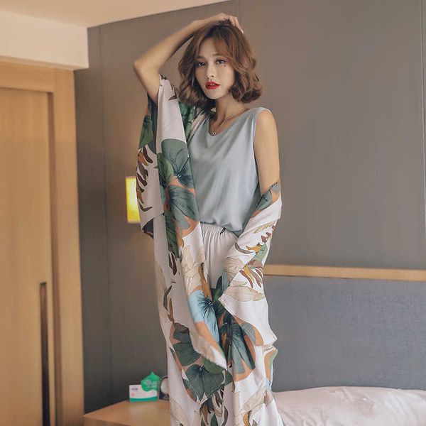 

woman's printed pajamas sets pyjamas set 100% viscose sleepwear female night suits pyjamas sets 4 pieces sets -xl bannirou 210713, Black;red