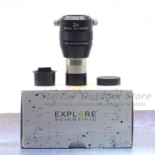 

telescope & binoculars explore scientific es 2x barrow 4-piece super achromatic 1.25-inch barlow multiplier