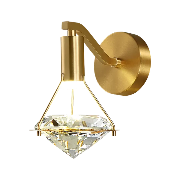 Luz de parede de cobre de luxo high-end com LED K9 Diamond Crystal Lampshade Bright 5w Sconces Lâmpadas de parede para TV de fundo decoração de cabeceira