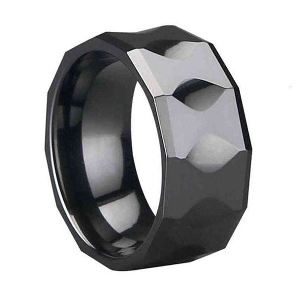 

Ring 2021 New Fashion Trend Black Ceramic Men's Batch Flowers Bloom Steps Simple Jewelry Can, Silver