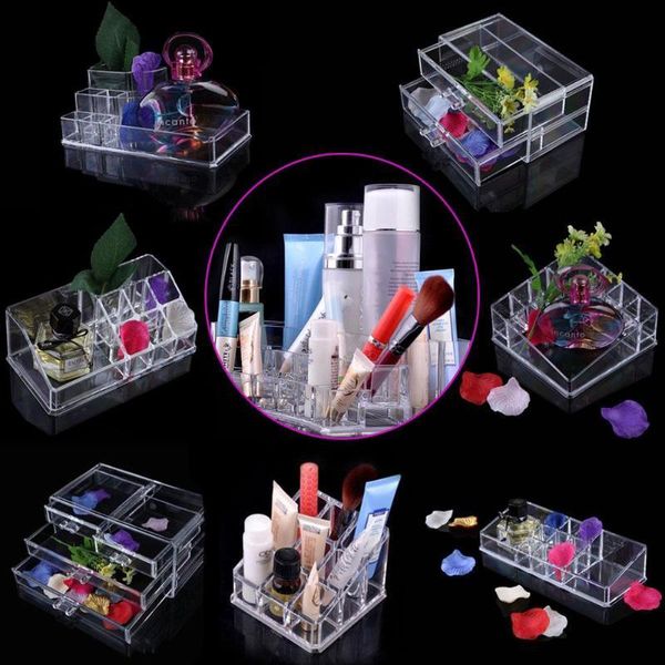 

transparent acrylic storage drawer makeup cosmetic jewelry organiser table box case home sundries bottles & jars