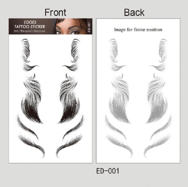 

hair line tattoos sticker hair edges template fashion fake baby natural curly women temporary hair styling tool, Brown