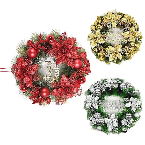 

christmas decorations poinsettia flowers glitter tree and ornaments (12 pack)