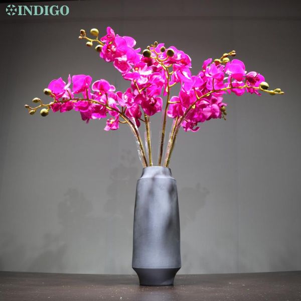 

-9 stems purple phalaenopsis latex coating orchids real touch artificial flower wedding party faux decoration decorative flowers & wre wreat