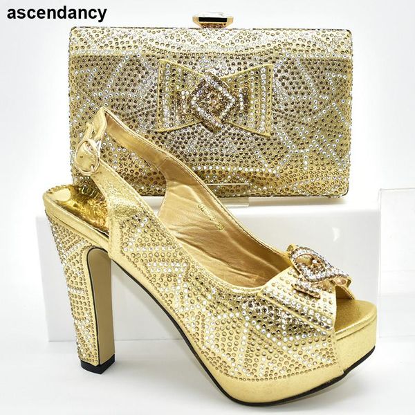 

african women italian shoes and bag set wedding party dress, Black