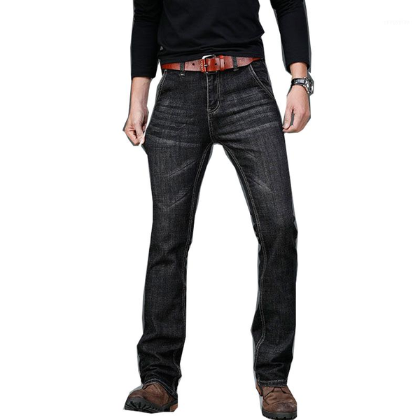 

men's pants flare jeans denim comfortable stretch classic fashion black 28-40 size 2021 fall
