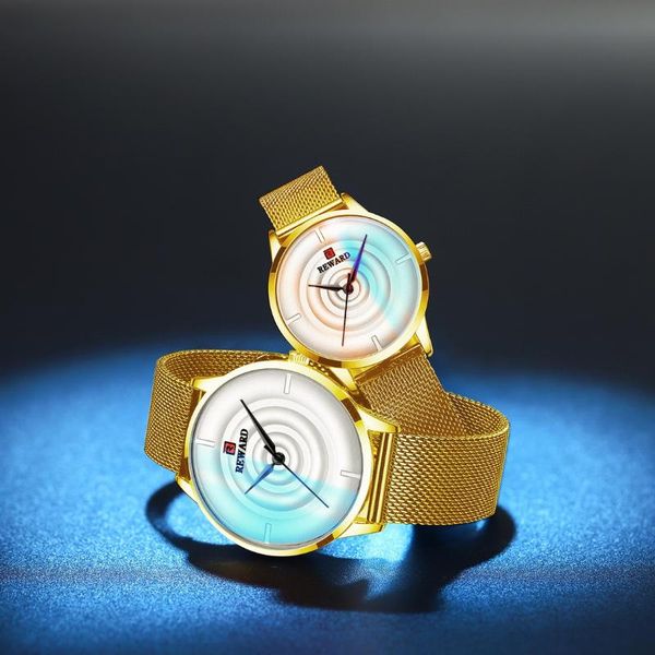 

wristwatches personality -selling couple watch milan mesh band color-changing glass colorful men's women's gifts watches wristwatc, Slivery;brown