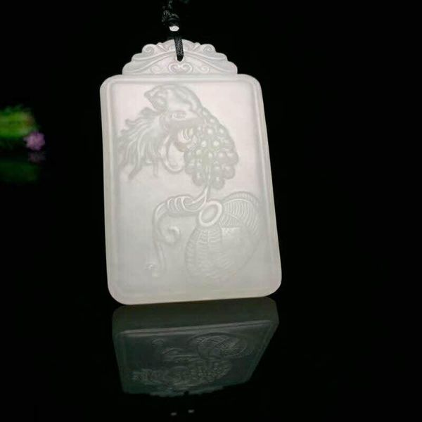 

lockets h90#exquisite hetian jade grain fengdeng pendant, Silver