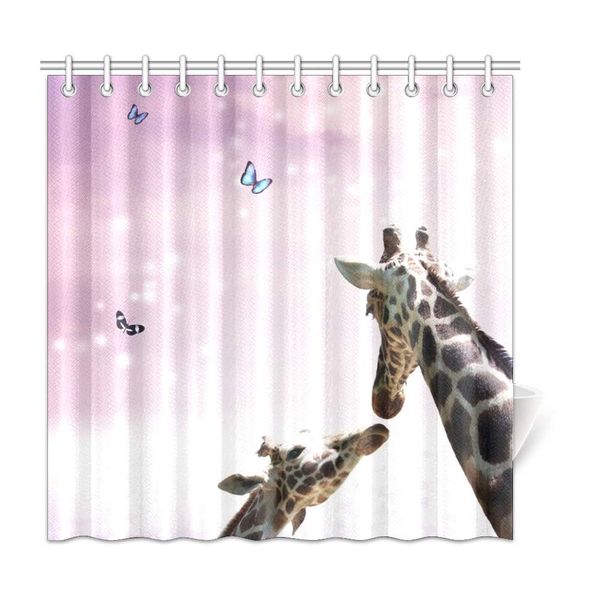 

xiucoo love african giraffe home bath decor polyester fabric shower curtain bathroom sets 72 x 72 inches