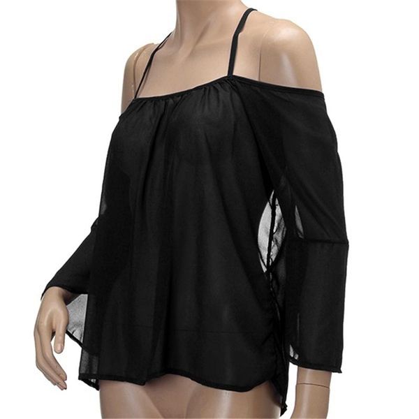 

women's blouses & shirts women shirt cross strapless casual pullover solid colors summer 2021, White