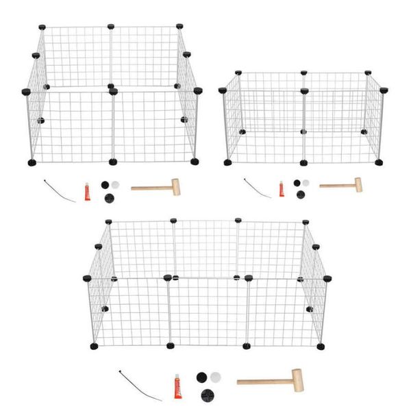 

kennels & pens 35cm pet dog iron wire fences buckle puppy cat practice fence barrier playpen kennel compound with non-slip feet pad