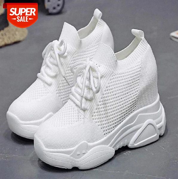 

2020 autumn high platform high heels women thick sole shoes heels wedge sneakers breathable mesh casual shoes woman #p68x