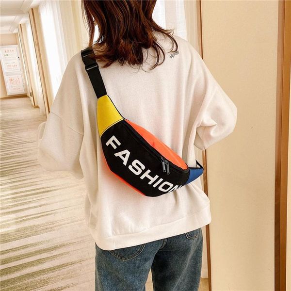 

fashion double zipper bags nylon shoulder crossbody bag chest waist