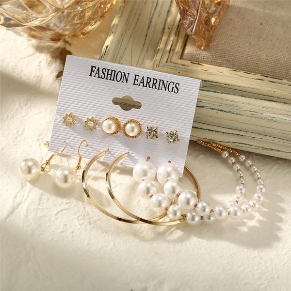 

dangle & chandelier simple korean pearl drop earrings for women statement unique gold color big round earings trend fashion brincos jewelry, Silver