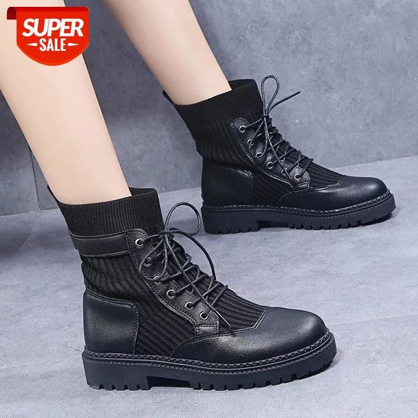 

ankle boots for women 2020 autumn motorcycle boots thick heel platfoankle brm shoes woman slip on round toe fashion #on5n
