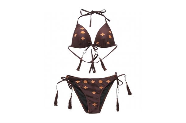 

more 2 styles women's swimwear two pieces triangle swimsuit lady padded bra one piece fashion flower alphabet tassel bikini, White;black