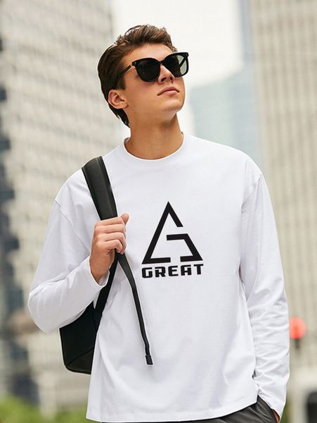 

men letter & graphic print tee z9s5#, White;black