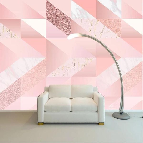 

wallpapers milofi customized 3d triangle geometric marble large tv background wallpaper mural