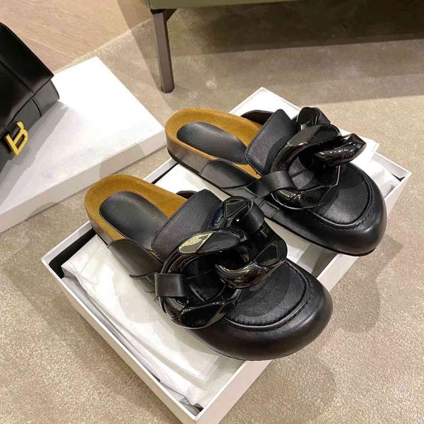 

high version jw summer thick bottom leisure half pack letter muffin ins one line sandals for women ysj, Black