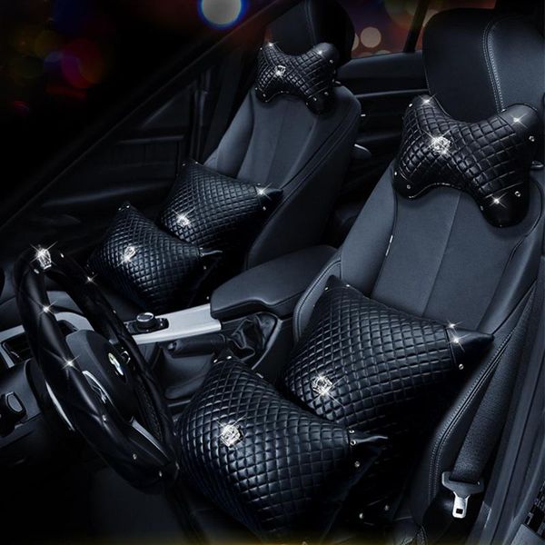 

steering wheel covers rhinestone bling crystal crown car key case bag leather cover outlet storage atuo interior accessories set