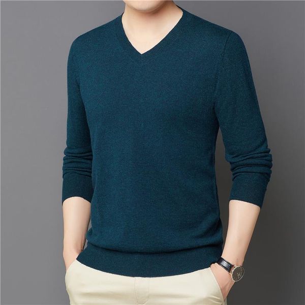 

men's sweaters real 100% wool knit tees autumn & winter v-neck cashmere sweater male long sleeve solid color knitwear pullover, White;black