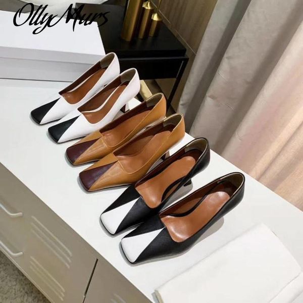 

ladies dress shoes slip on square toe black white