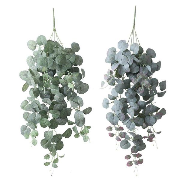 

decorative flowers & wreaths wall hanging eucalyptus bouquet artificial leaves decoration greens rattan christmas party decor wedding suppli
