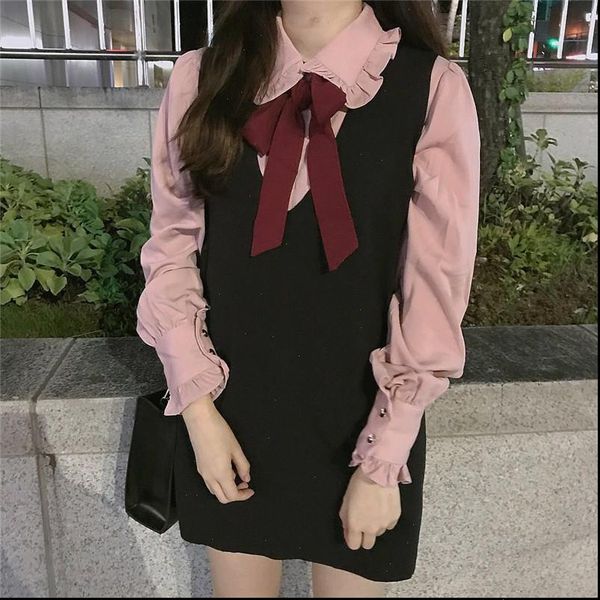 

womens tracksuits 2 piece sets outfits for autumn korean students pink shirt jumper dress fashion two pieces suit sweet set, Gray