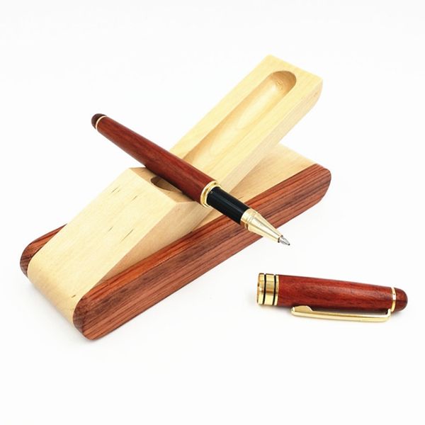 Scatola di piegatura della custodia a penna in legno con penna stilografica, forniture per uffici per uffici per titoli a matita per penne a basebra