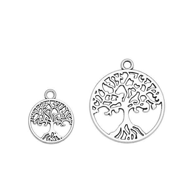 

charms antique silver plated tree of life plant mix pendants for diy earrings keychain bracelets jewelry making finding supplies, Bronze;silver