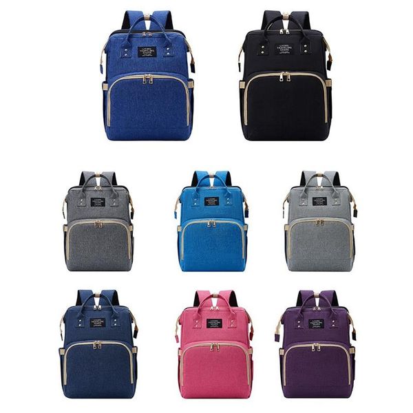 

2in1 multifunctional large capacity travel portable folding crib baby diaper backpack bags maternity bag for mom