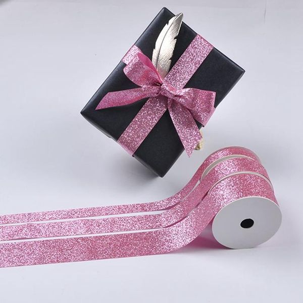 

party decoration 10yards/roll silk glitter satin ribbon diy handmade gift wrap wedding decorative