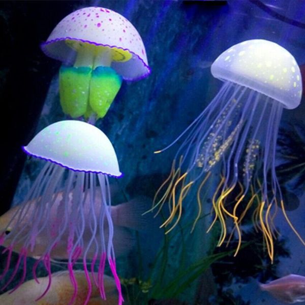 

glowing effect artificial swim jellyfish aquarium decoration fish tank underwater live plant luminous ornament decor decorations