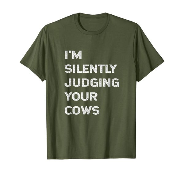 

i'm silently judging your cows farmer beef cattle farming t-shirt, White;black