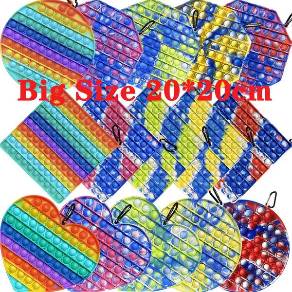 

20cm big size push bubble fidget toys autism needs squishy stress reliever decompression toy party favor kid tie dye rainbow funny anti-stre