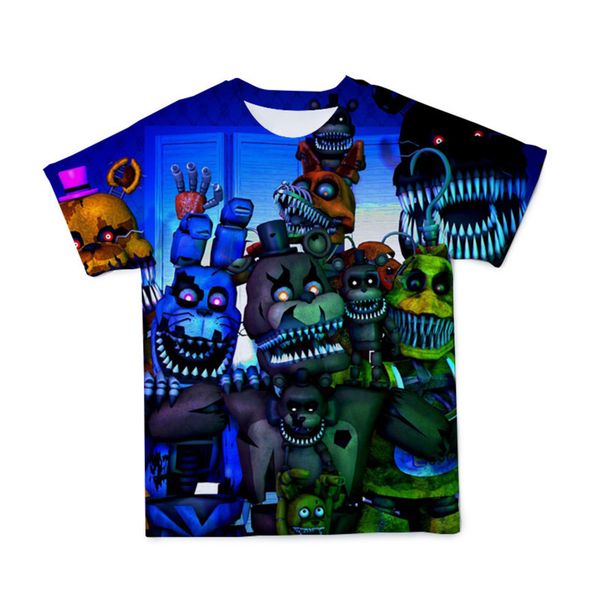 

new five nights at freddy's fashion 3d raccoon print short sve t-shirt for men b2rp, White;black