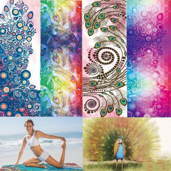 

yoga mats collapsible portable mat towel sport fitness dance anti-slip gym exercise pilates workout printing training blanket