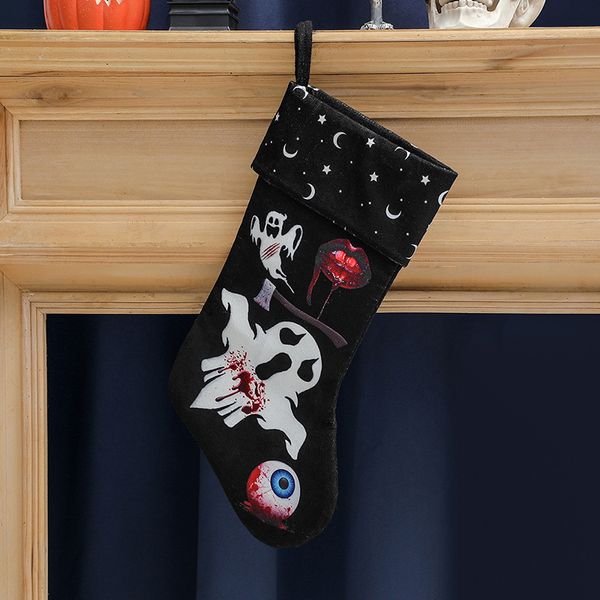 2023 Cadılar Bayramı Parti Malzemeleri Dekorasyon Çorapları Kafatası Hayalet Baskı Hediye Çantası Kolye Korku Sahnesi Süslemeleri