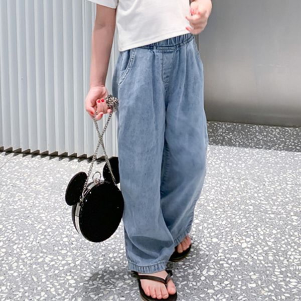 

kids denim pants 2 3 4year girls 2021 spring jeans for children casual loose jeans baby girl trousers costume, White