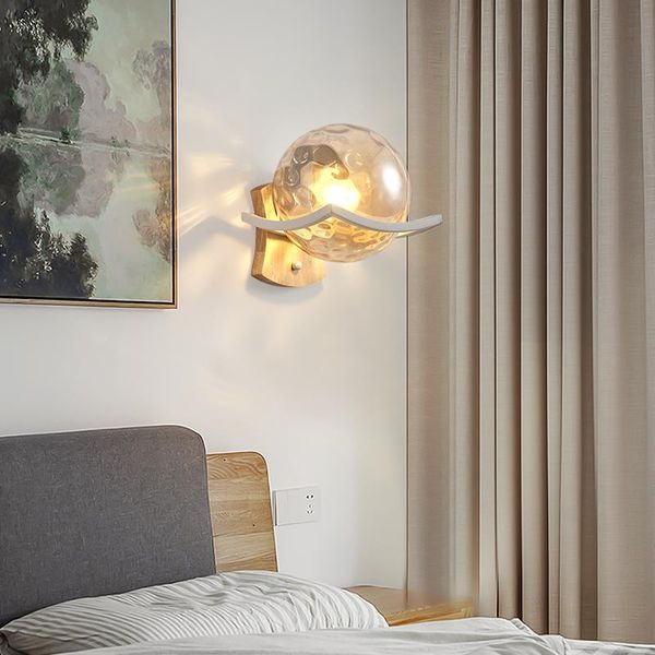 

wall lamp the spherical is suitable for bedroom bedside light living room decoration indoor aisle water pattern amber