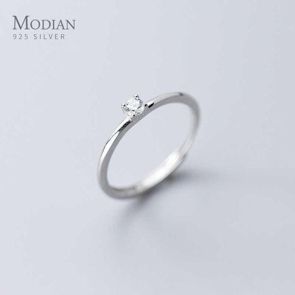 

shining clear cz geometric ring for women fashion genuine 925 sterling silver size fine jewelry 210707