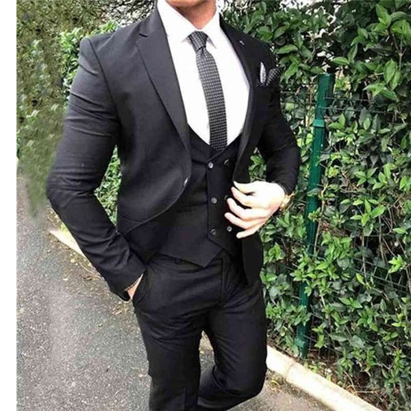 

men's suits & blazers black men slim fit notch lapel groom tuxedo for wedding party causal street fashion 3 piece jacket vest with pant, White;black