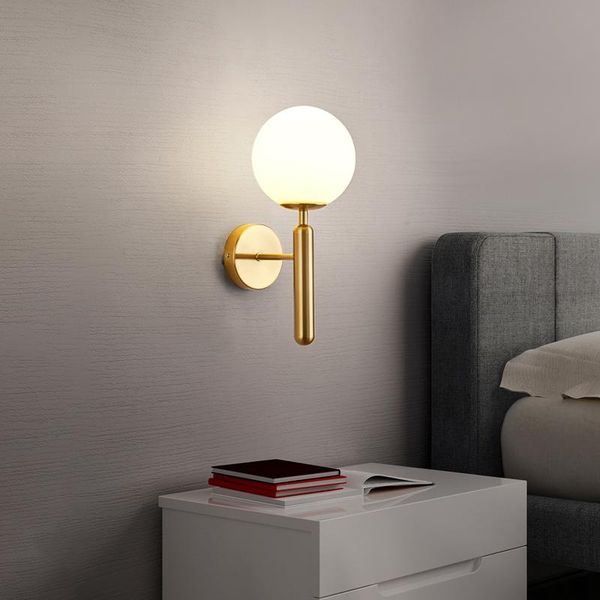 

wall lamp modern glass ball nordic led light fixtures for home decor living room kitchen bathroom bedroom gold sconce luminaire