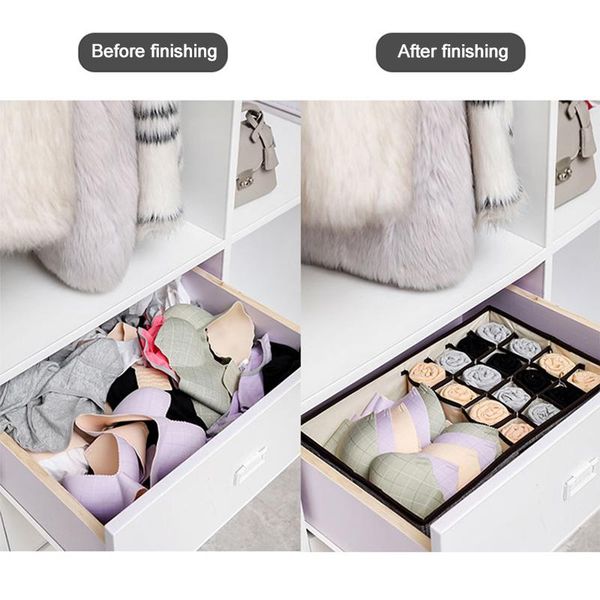 

storage drawers cute cartoon printed oxford cloth 13 grid socks bra panty underwear organizer box drawer organizers