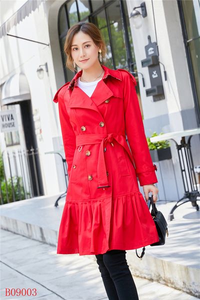 

women's trench coats long classic windbreaker waterproof british high-end english style autumn winter gabadian solid color size coat d5, Tan;black