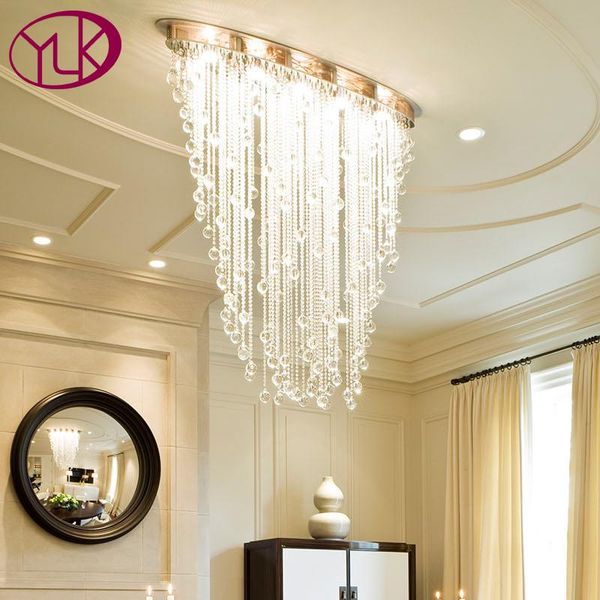 

youlaike modern chandelier lighting oval design dining living room crystal light luxury flush mount led cristal lustre chandeliers