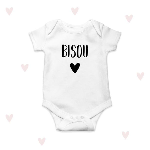 

rompers baby girl bisou kiss cute bodysuit babygrow love boys clothes, Blue